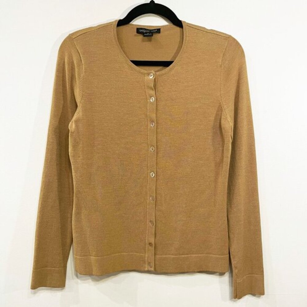 EUC Vintage 74% Silk Blend Cardigan Camel August Silk Medium